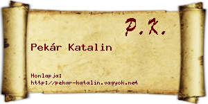 Pekár Katalin névjegykártya